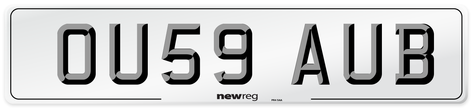 OU59 AUB Number Plate from New Reg